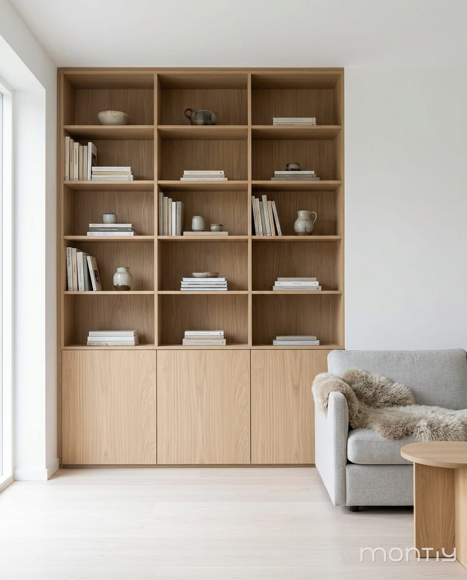 Boekenkast in licht eiken
