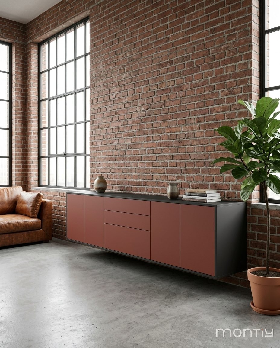 Roestrood dressoir met antraciet
