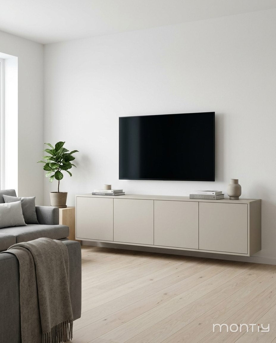 Muisgrijs zwevend tv-meubel
