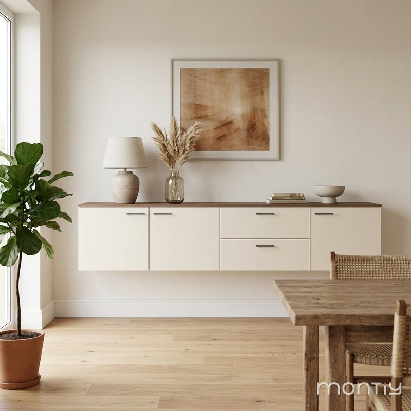 Zwevend dressoir Oesterbeige met Bolivar