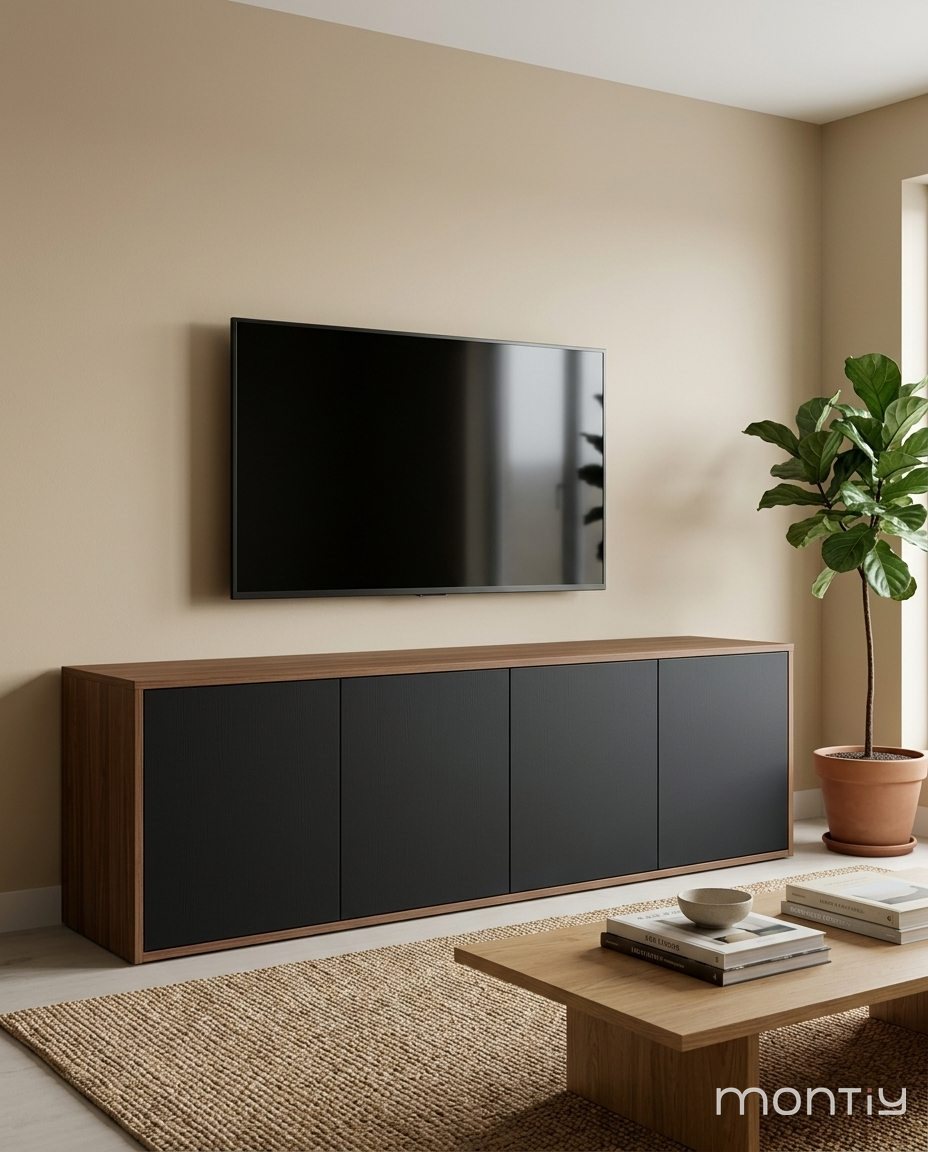 Tv-meubel op maat in walnoot, zwart, eiken of beige